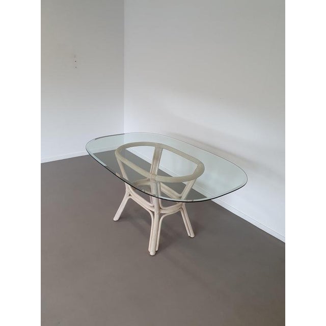 Pencil Split Reed and Glass Desk For Sale - Image 5 of 11