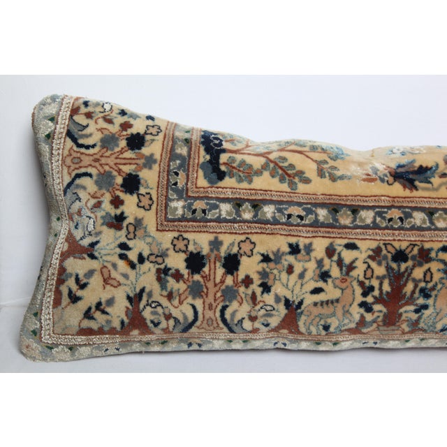 Art Deco Vintage Hand Knotted Throw Rug Pillow Cover - 12'' X 36'' For Sale - Image 3 of 9