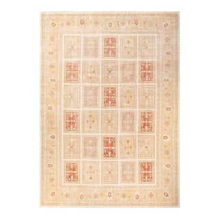 Eclectic, One-of-a-Kind Hand-Knotted Area Rug - Orange, 8' 4" x 11' 5" For Sale