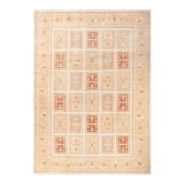 Eclectic, One-of-a-Kind Hand-Knotted Area Rug - Orange, 8' 4" x 11' 5" For Sale