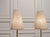 Brass Sunburst Table or Mantelpiece Lamps with Linen Shades, Set of 2 For Sale - Image 4 of 7