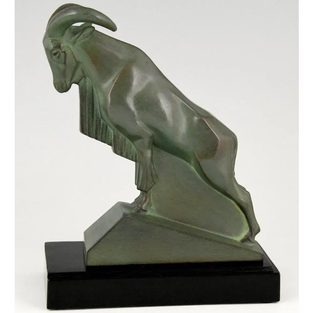 Metal Art Deco Ram Bookends by Max Le Verrier, 1930, Set of 2 For Sale - Image 7 of 11