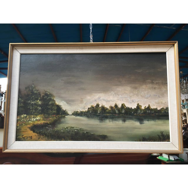 Oil Painting on Canvas- Landscape by Georgen, 1978s For Sale - Image 4 of 9