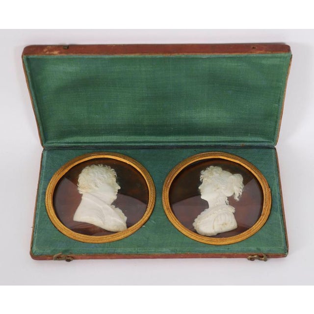Antique Framed Grand Tour Wax Portrait Reliefs, 19th Century, Set of 2 For Sale - Image 12 of 13
