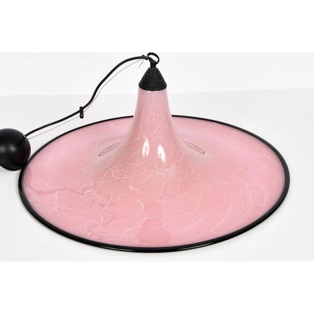 Mid-Century Pink and Black Murano Glass Pendant Light from Seguso, 1970s For Sale - Image 6 of 18