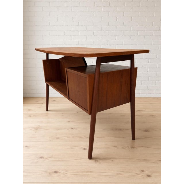 Mid-Century Modern Danish Petite Teak Desk by Gunnar Nielsen for Tibergaard, 1960s For Sale - Image 3 of 13