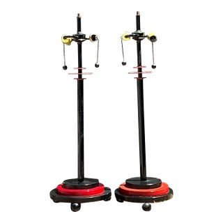 Vintage Postmodern Stacked Disc Lamps - A Pair For Sale