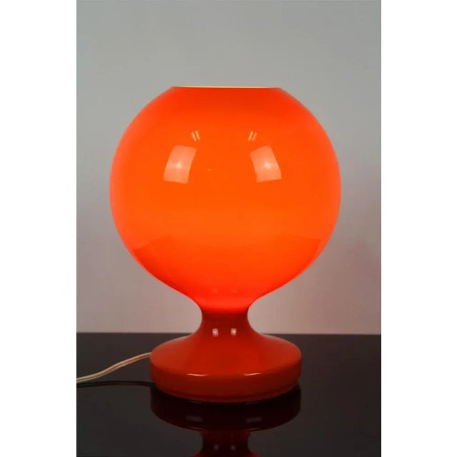 Red Vintage Glass Table Lamp attributed to Stepan Tabery for Opp Jihlava, 1970s For Sale - Image 8 of 13