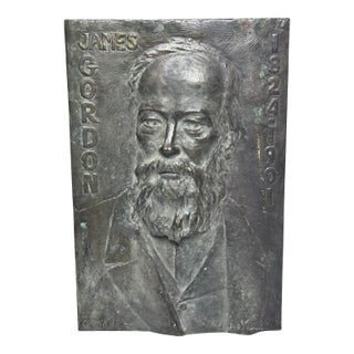 Early 1900s British Bronze Portrait Wall Relief of James Gordon, Attributed to Alice Gates For Sale