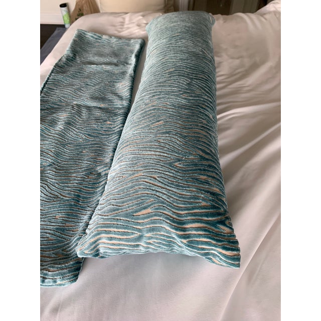 Textured Seafoam Lumbar Pillow For Sale - Image 4 of 6