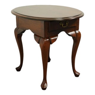 Cresent Furniture Solid Cherry Traditional Style 21" Oval Accent End Table For Sale