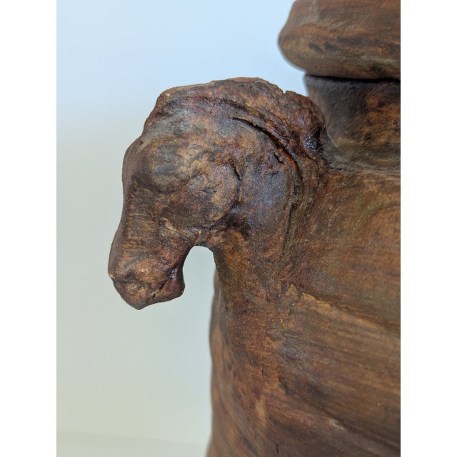 Rustic Hand Coiled Horsehead Jar Pot Signed by Priscilla Hoback For Sale - Image 4 of 12