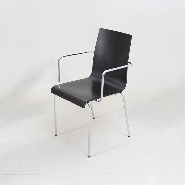 1990s Vintage Danish Steel Tube and Wood Chairs from Zeta Furniture, 1990s, Set of 5 For Sale - Image 5 of 14