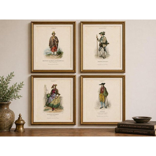 Blue German and Bavarian Folk Costume, 1850, Engraving For Sale - Image 8 of 9
