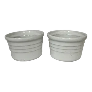 Le Creuset White Ironstone Remekin - a Pair