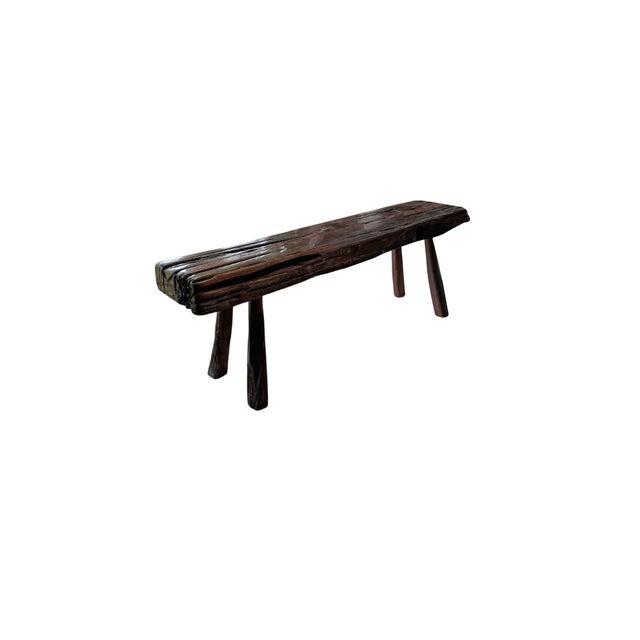 Sculptural Ironwood Bench Wood Textures, Modern Organic For Sale - Image 9 of 9