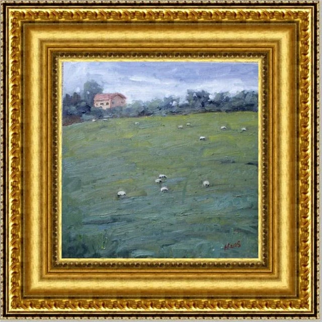 Sheep Grazing Contemporary Landscape Oil Painting For Sale In Reno/Lake Tahoe - Image 6 of 7