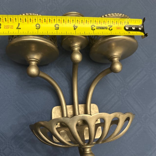 Antique Filagree Brass Nickel Plate Cup Holder Soap Dish Silver & Co. Ny Modern Farmhouse Architectural Salvage Bathroom Accessory Wall Mount For Sale - Image 10 of 12