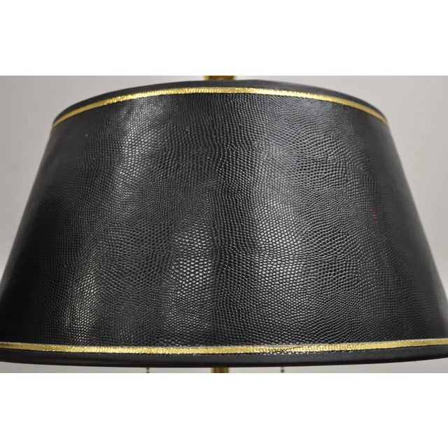 Gold Vintage French Empire Brass & Italian Black Marble Column Table Lamps - A Pair For Sale - Image 8 of 12