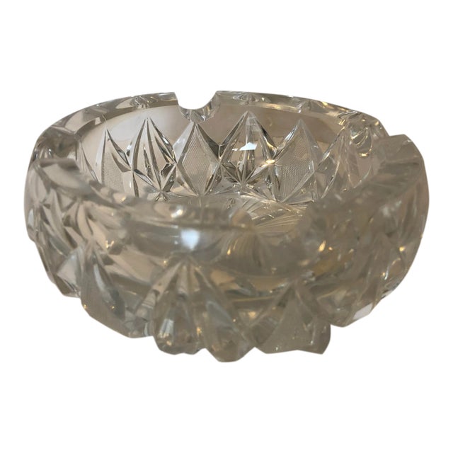 Vintage Cut Crystal Ashtray For Sale