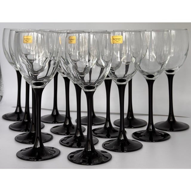 Vintage Arcoroc France Art Deco Revival Wine Glasses - 14 For Sale - Image 4 of 10