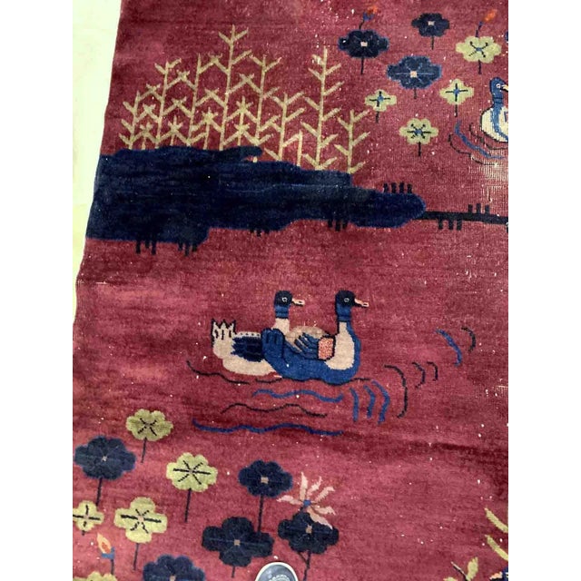 1920s Handmade Antique Art Deco Chinese Rug 4.1' X 6.5' For Sale In New York - Image 6 of 9