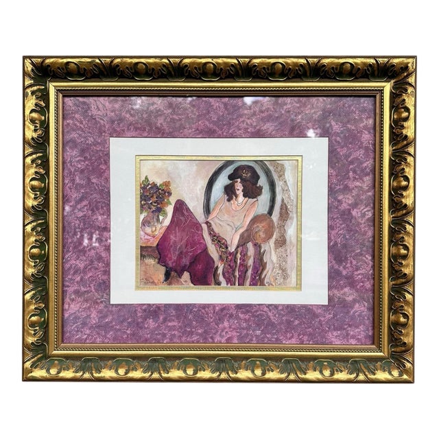 1990s Linda Denison Signed & Numbered Original Artwork 23/40 – Ornate Framed Wall Art – 23.5” X 18.5” For Sale