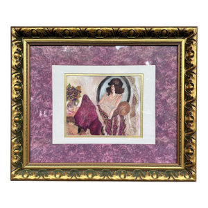 1990s Linda Denison Signed & Numbered Original Artwork 23/40 – Ornate Framed Wall Art – 23.5” X 18.5”