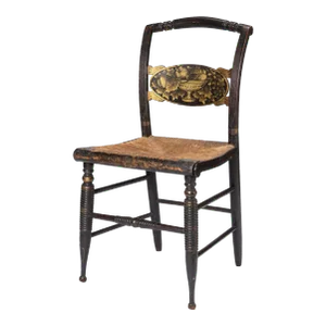American Hitchcock Turtle Back Rush Seat Side Chair, 1830