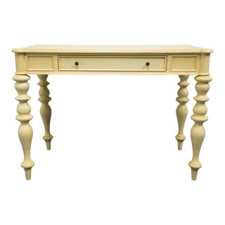 Ethan Allen Cream Off-White Painted Contemporary Modern 42" Desk / Vanity For Sale