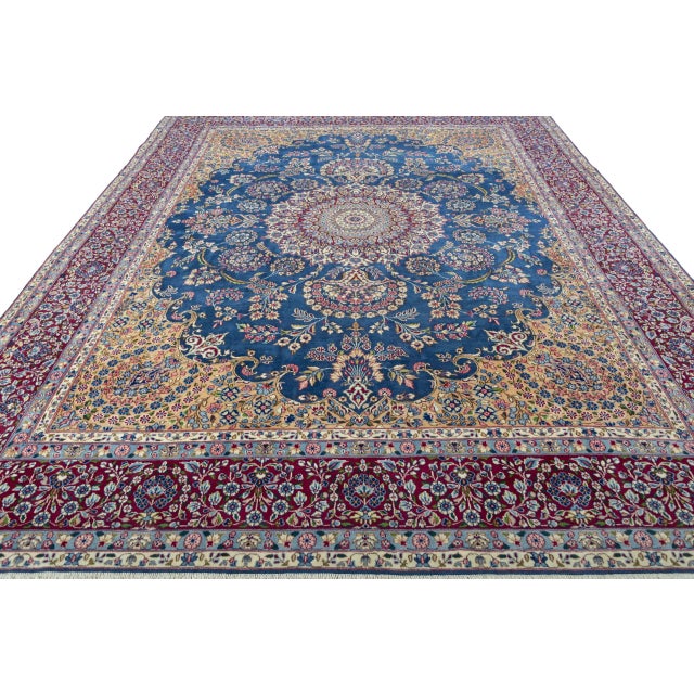 Hand-Knotted Kerman Rug with Medallion Design For Sale - Image 4 of 13