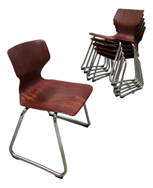 Vintage Pagholz Stacking Chairs from Flötotto, 1960s, Set of 6