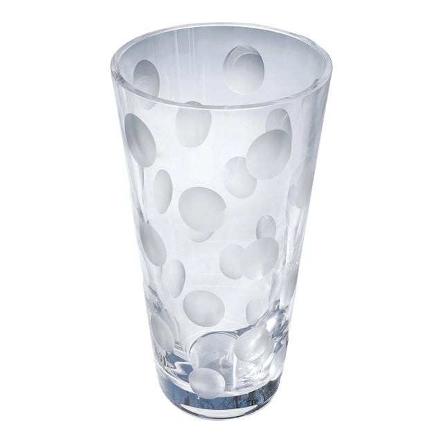 Large Swedish Art Crystal Vase by Artist Anne Nilsson for