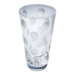 Large Swedish Art Crystal Vase by Artist Anne Nilsson for Orrefors With Cut Dot Pattern Signed