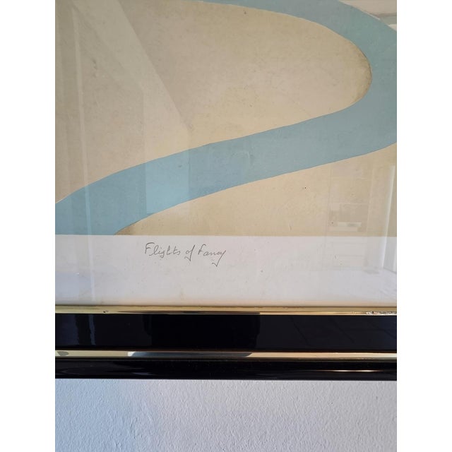 Modern Vintage 1977 Michel Pellus "Flights of Fancy" Art Print For Sale - Image 3 of 4