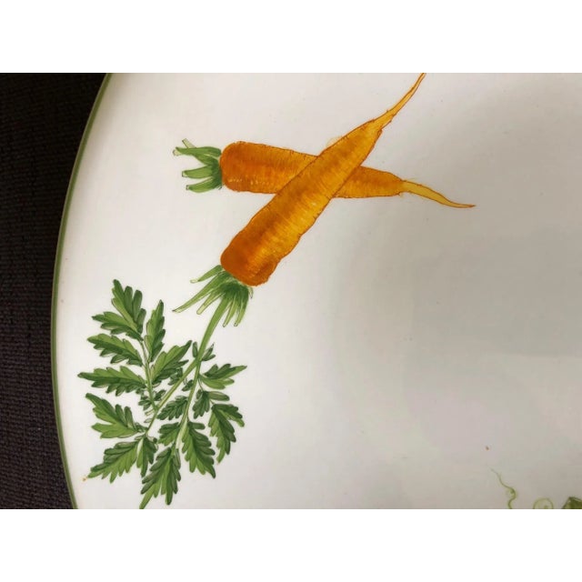 Contemporary Vintage Large Handpainted Vietri Dish with Carrots, Peas, and Radishes For Sale - Image 3 of 7
