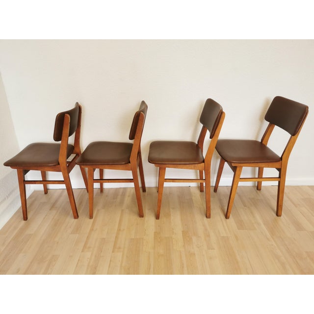 1970s Mid-Century Dining Chairs with Leather Seats from Stol Kamnik, 1970s, Set of 4 For Sale - Image 5 of 18