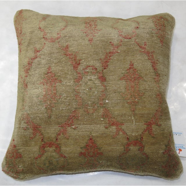 Early 21st Century Turkish Modernist Camel Red Rug Pillow For Sale - Image 5 of 5