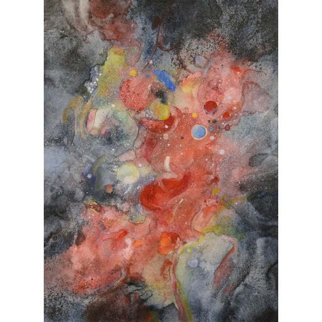 Cosmic colors swirl together like the Northern Lights in this galactic abstract by Marianne K. Brown (American,...