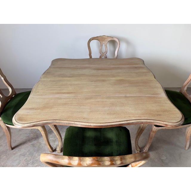 Vintage French Country Rococo-Style Drop-Leaf Dining Set – 5 Pieces For Sale In Miami - Image 6 of 16