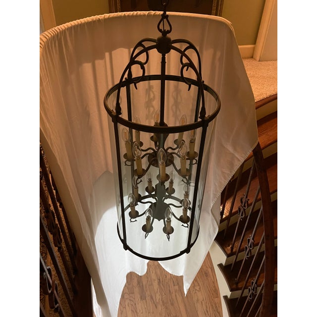 Metal 16 Light Wrought Iron Lantern For Sale - Image 7 of 7