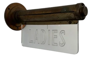 Art Deco Brass Illuminated Advertising Cinema Ladies Sign by Flambosign, 1930s