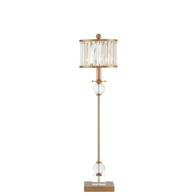 A refined pair of Parfait Table Lamps by Currey & Company, distinguished by their elegant vertical silhouette and...