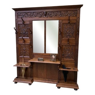 Antique Wardrobe in Oak, 1880 For Sale