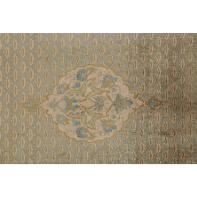 Late 18th Century Antique Sivas Traditional Bronze and Blue Wool Rug For Sale - Image 5 of 8