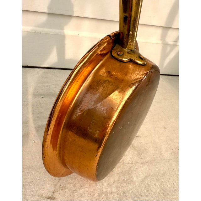 Late 19th Century Antique 19th C. Copper & Brass Bed Warmer With Turned Wood Handle For Sale - Image 5 of 9