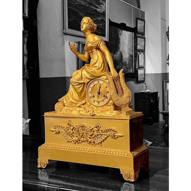 19th Century Golden Bronze Pendulum, France For Sale - Image 10 of 11