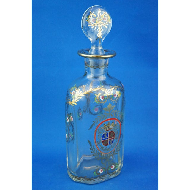 Glass Antique Crystal Decanter Bottle with Gold Decorations by Ludwig Moser, 1890s For Sale - Image 7 of 18