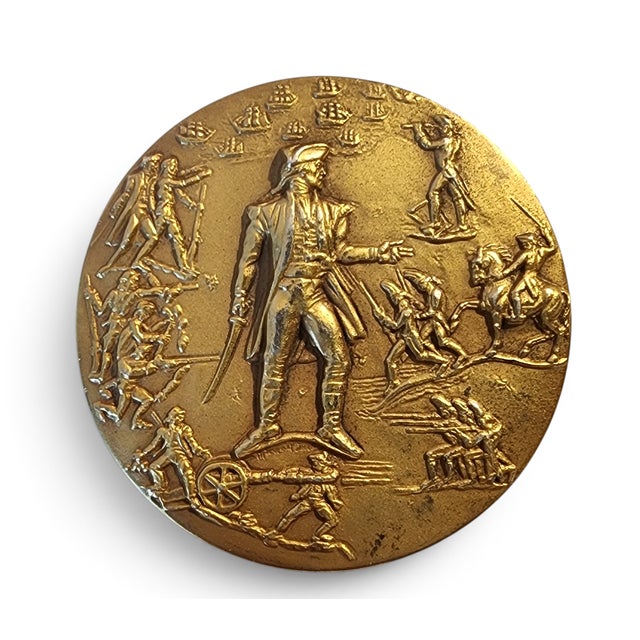 83.7 grams of solid .999 pure silver with 24k gold plating high relief commemorative medal coin. Sculpted by Michael Lantz...