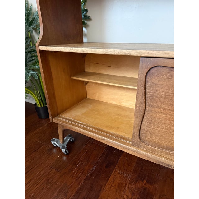 Brown Vintage MCM Walnut China/Display Cabinet For Sale - Image 8 of 11